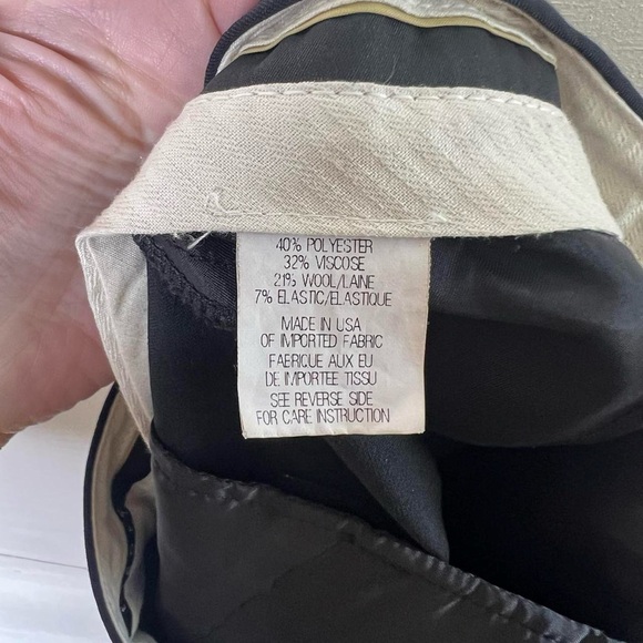 Theory • Black Wool Blend Style No B0709225 Straight Leg Ankle Slacks Size 6 - Picture 3 of 5